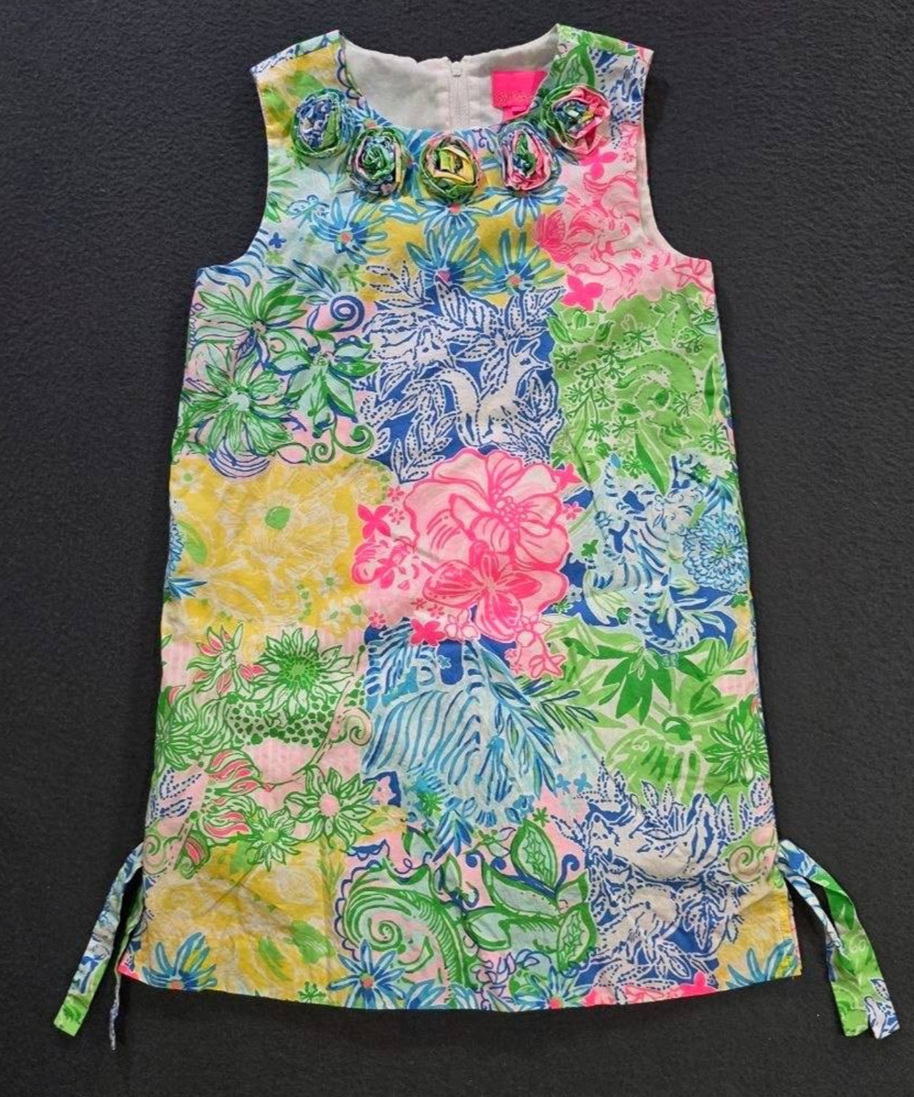 Lilly Pulitzer Girls Floral Shift Dress multicolor Size 8 A010205